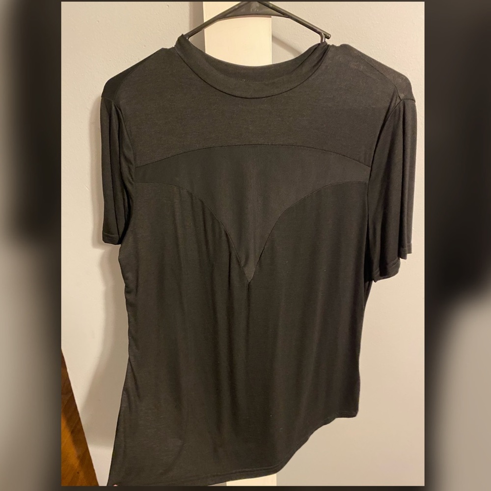 Black mesh top